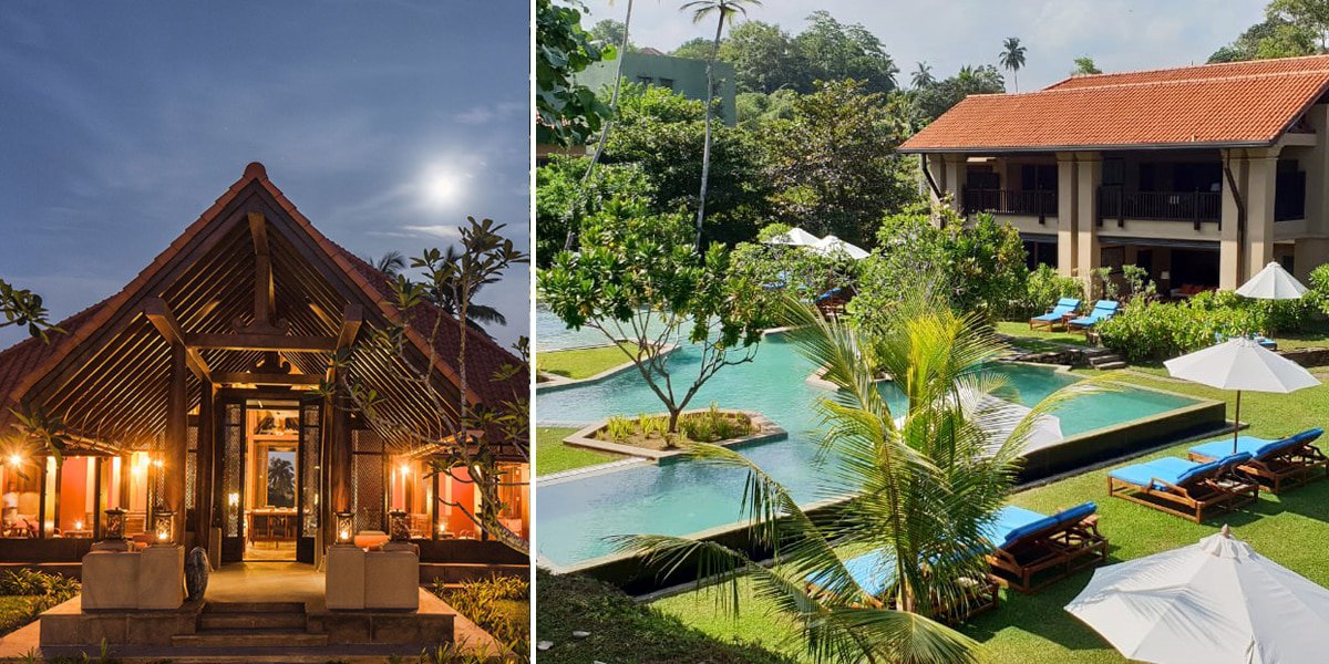 Entrance and luxurious accommodation at Cape Weligama