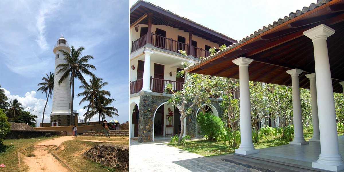 Historic lighthouse and beautiful architecture in Fort Galle 